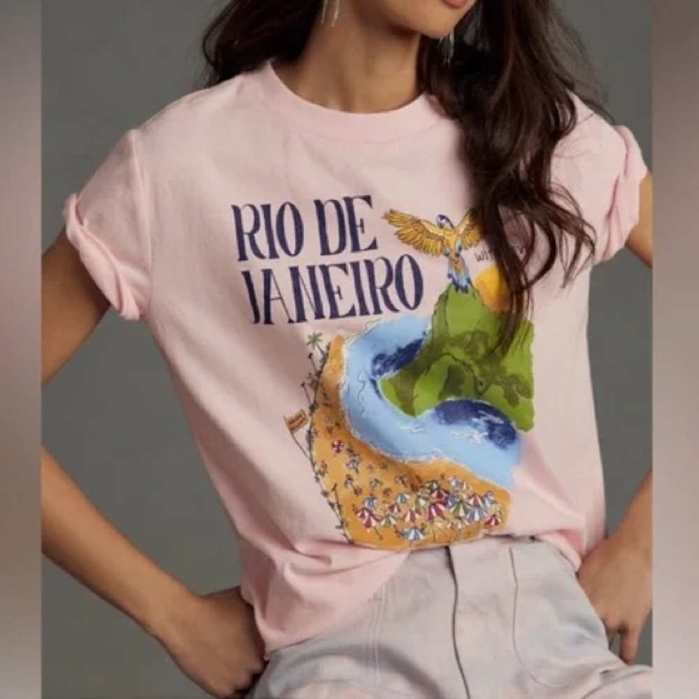Farm Rio Pink Rio de Janeiro Graphic T-Shirt